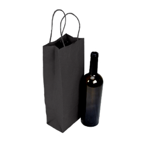 Paper Bottle Bags (Twist Handle) - Black