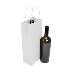 Paper Bottle Bags (Twist Handle) - White