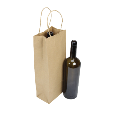 Paper Bottle Bags (Twist Handle) - Kraft
